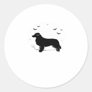 Australian Shepherd Dog � Halloween Moon Silhouett Classic Round Sticker