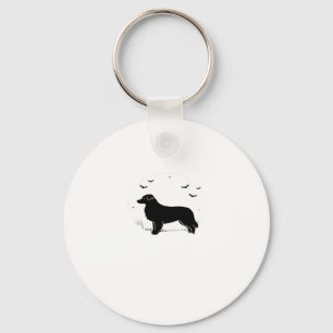 Australian Shepherd Dog � Halloween Moon Silhouett Keychain