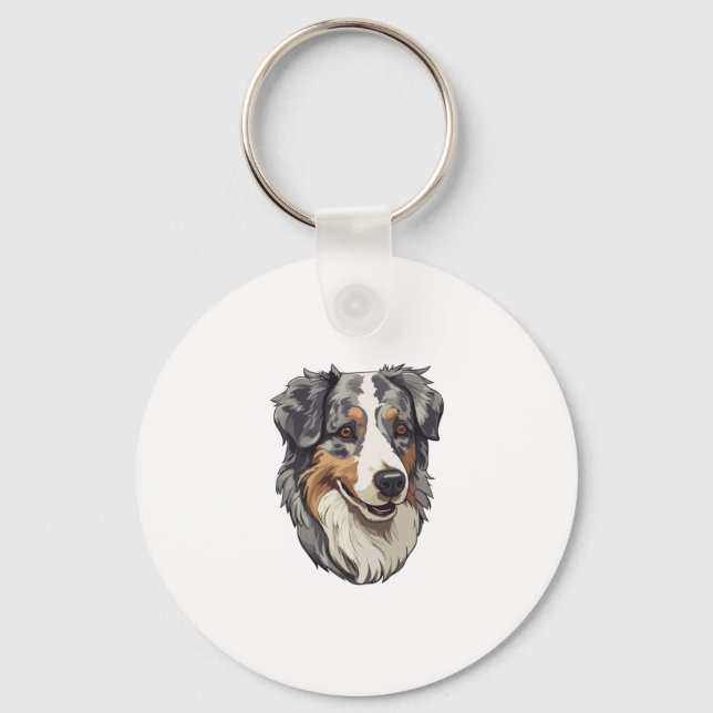 Australian shepherd Dog   Keychain (Front)