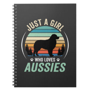 Australian Shepherd Dog Lover Retro Sunset Aussies Notebook