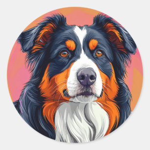 Australian Shepherd dog Loyal Herding Breed Classic Round Sticker