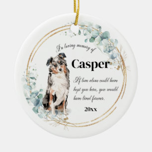 Australian Shepherd Dog Memorial Ceramic Ornament