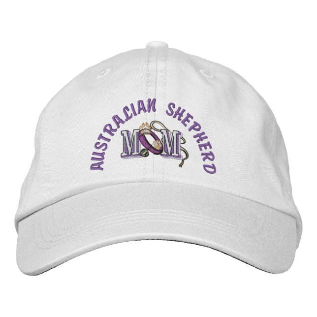 Australian Shepherd Dog MOM Embroidered Hat (Front)