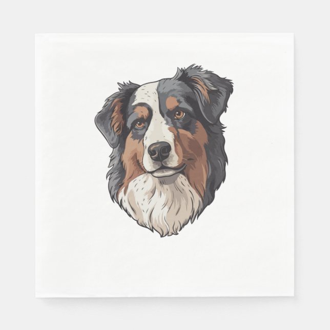 Australian shepherd Dog   Napkin (Front)