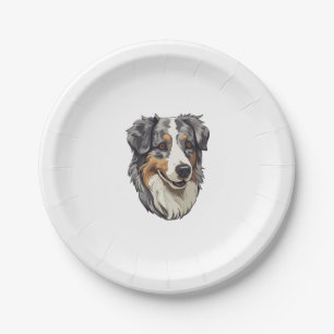 Australian shepherd Dog Paper Plate