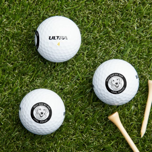 Australian Shepherd Dog Personalized Drawing Golf Balls (Insitu Grass)