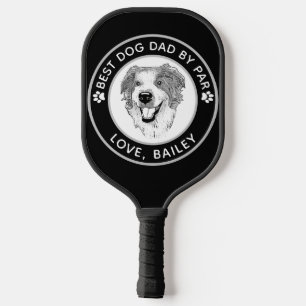 Australian Shepherd Dog Personalized Drawing Pickleball Paddle