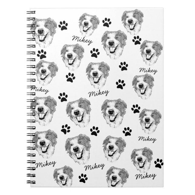 Australian Shepherd Dog Personalized Hand Drawing Notebook (Front)