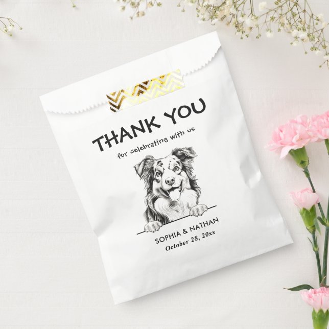 Australian Shepherd Dog Personalized Thank You Favour Bag (Sealed)