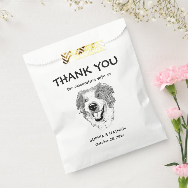 Australian Shepherd Dog Personalized Thank You Favour Bag (Sealed)