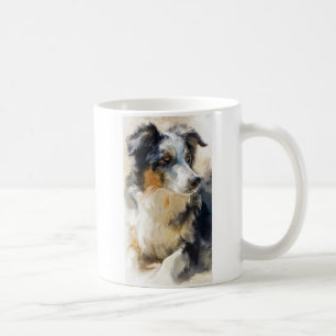 Australian shepherd dog portrait coffee mug