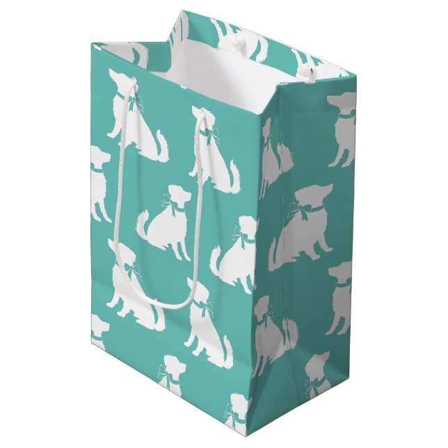 Australian Shepherd Dog Puppy Medium Gift Bag (Front Angled)