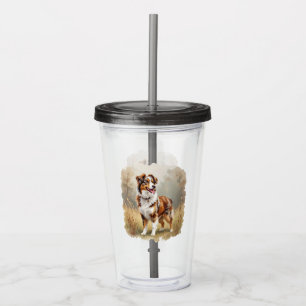 Australian Shepherd Dog Red Merle Aussie Acrylic Tumbler