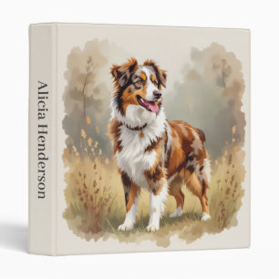 Australian Shepherd Dog Red Merle Aussie Binder