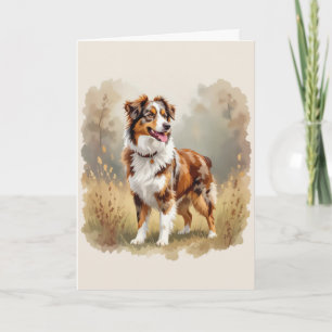 Australian Shepherd Dog Red Merle Aussie Card