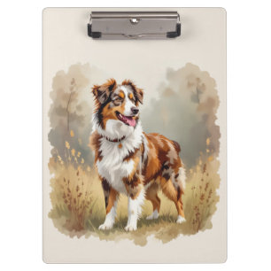 Australian Shepherd Dog Red Merle Aussie Clipboard