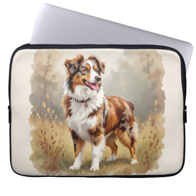 Australian Shepherd Dog Red Merle Aussie Laptop Sleeve (Front)