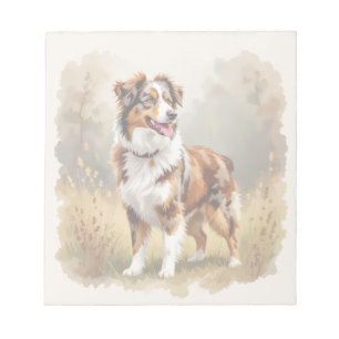 Australian Shepherd Dog Red Merle Aussie Notepad