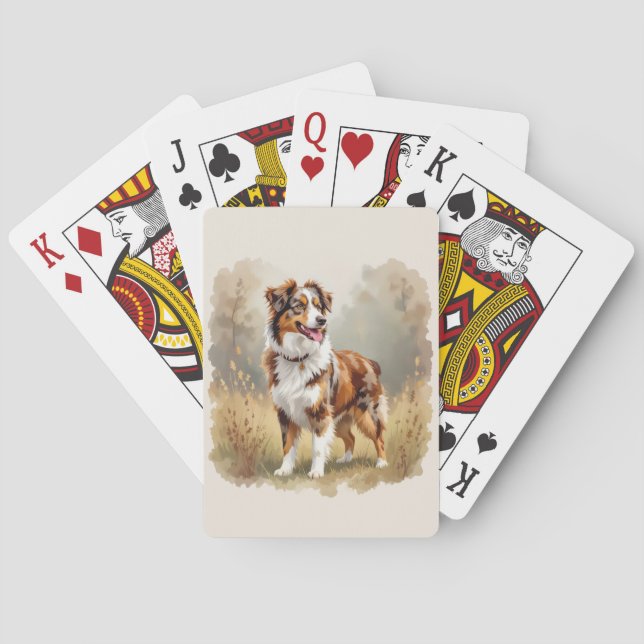 Australian Shepherd Dog Red Merle Aussie Playing Cards (Back)