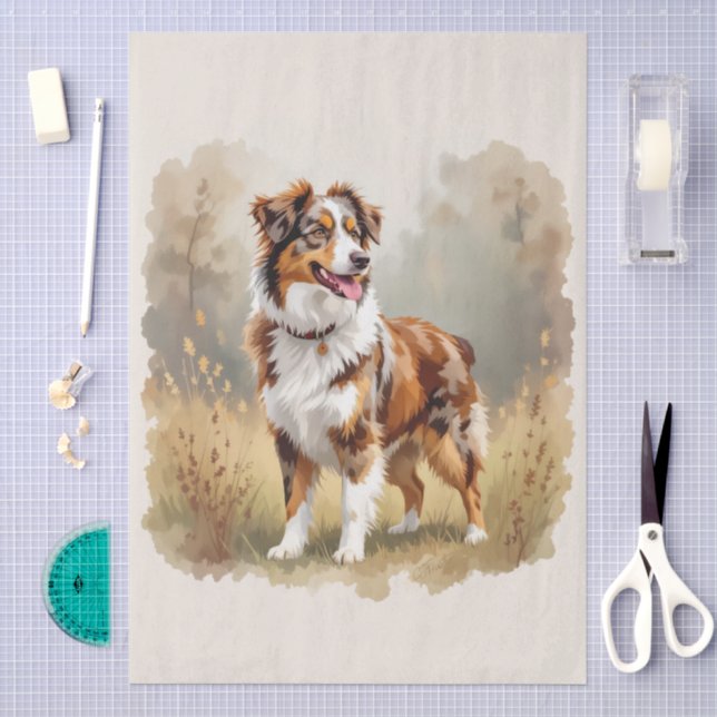 Australian Shepherd Dog Red Merle Aussie Tissue Paper (Craft)