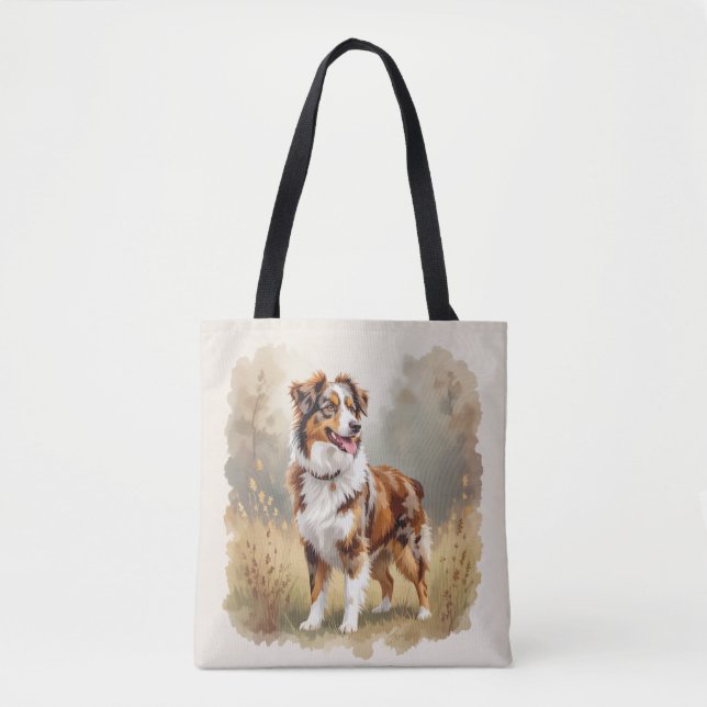 Australian Shepherd Dog Red Merle Aussie Tote Bag (Front)