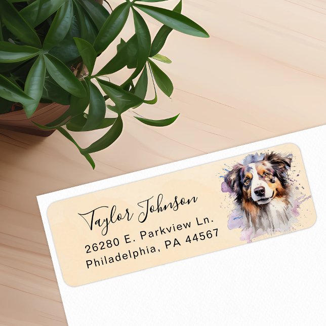 Australian Shepherd Dog Return Address (Creator Uploaded)