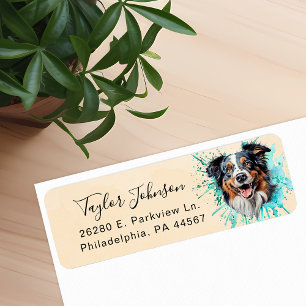 Australian Shepherd Dog Return Address Label
