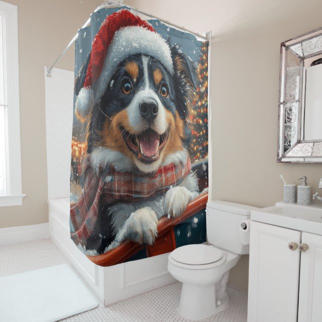 Australian Shepherd Dog Roller Coaster Christmas (In Situ)