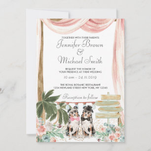 Australian Shepherd Dog Rustic Invitation