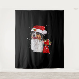 Australian Shepherd Dog Santa Hat Christmas Tapestry