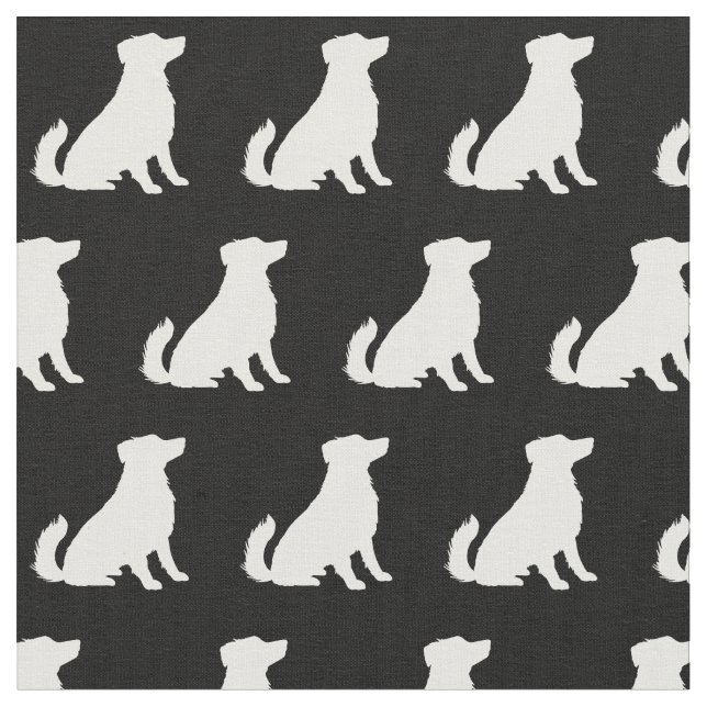 Australian Shepherd Dog Silhouette Pet Aussie Fabric (Close Up)