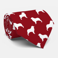 Australian Shepherd Dog Silhouettes Pattern Red