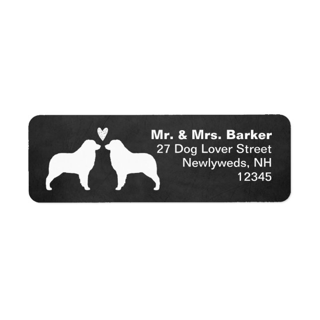 Australian Shepherd Dog Silhouettes with Heart (Front)