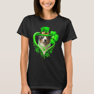 Australian Shepherd Dog St Patricks Day Lover Iris T-Shirt