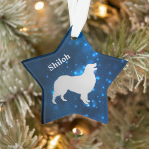 Australian Shepherd Dog Star Personalized Ornament