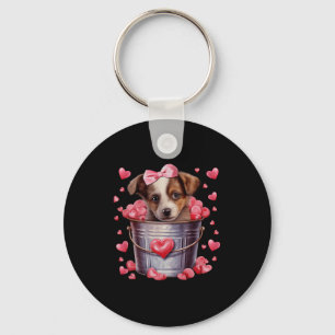 Australian Shepherd Dog Valentines Puppy Love Hear Keychain
