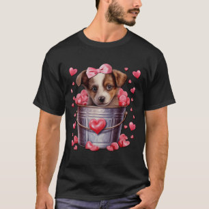 Australian Shepherd Dog Valentines Puppy Love Hear T-Shirt