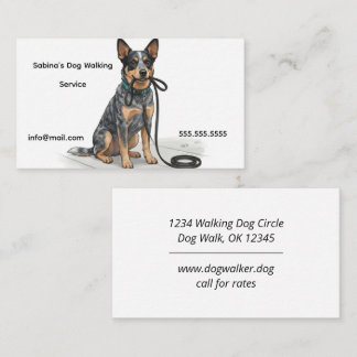 Australian Shepherd Dog Walking Service Business Card