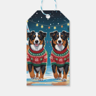 Australian Shepherd Dogs Christmas Snow Holiday Gift Tags