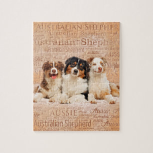 Australian Shepherd dogs  on Word Cloud 1 Jigsaw Puzzle