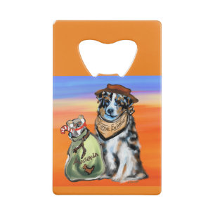Australian Shepherd Express Credit Card Bottle Opener