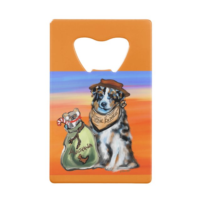 Australian Shepherd Express Credit Card Bottle Opener (Back)