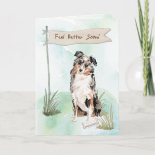 Australian Shepherd Feel Better Surgery to Dog Card