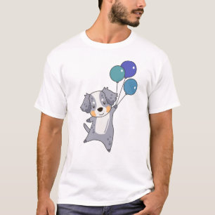 Australian Shepherd Flies Up With Balloons T-Shirt