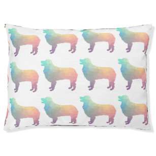 Australian Shepherd Geometric Silhouette Pastel Pet Bed