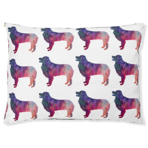 Australian Shepherd Geometric Silhouette Pink Pet Bed