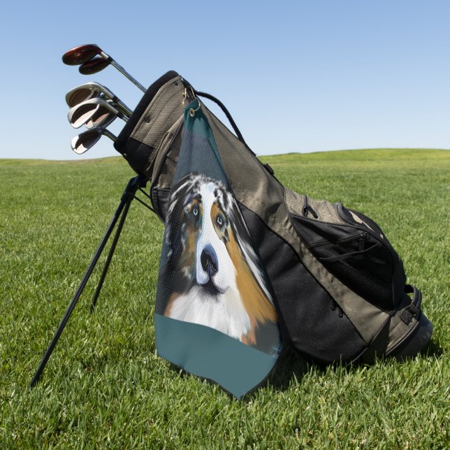 AUSTRALIAN SHEPHERD GOLF TOWEL (Green)