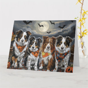 Australian Shepherd Halloween Spooky Card