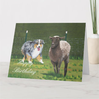 Australian Shepherd Happy Birthday Big Card