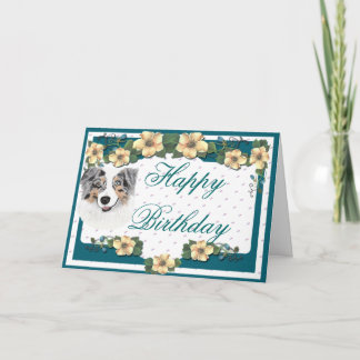 Australian Shepherd - Happy Birthday Card